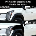 Fits KIA EV9 2024+ Precut Premium Gloss Black Carbon Fiber Fender Paint Protection Film PPF Decal Film Kit