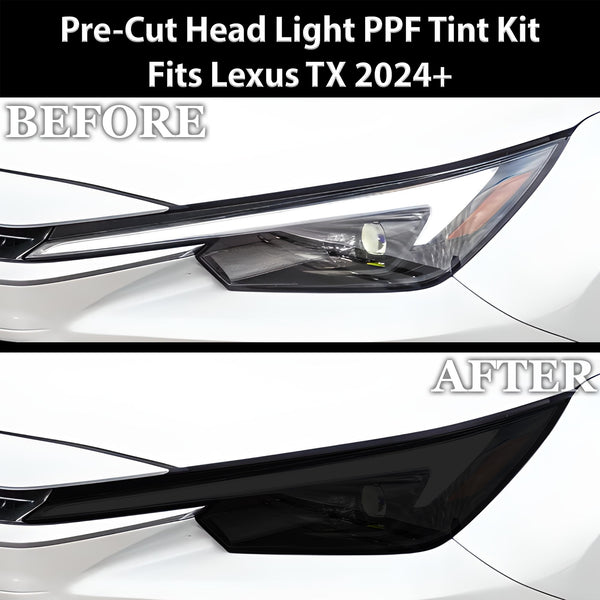 Full Headlight Taillight Precut Smoked PPF Tint Kit Film Overlay Fits Lexus TX 2024+