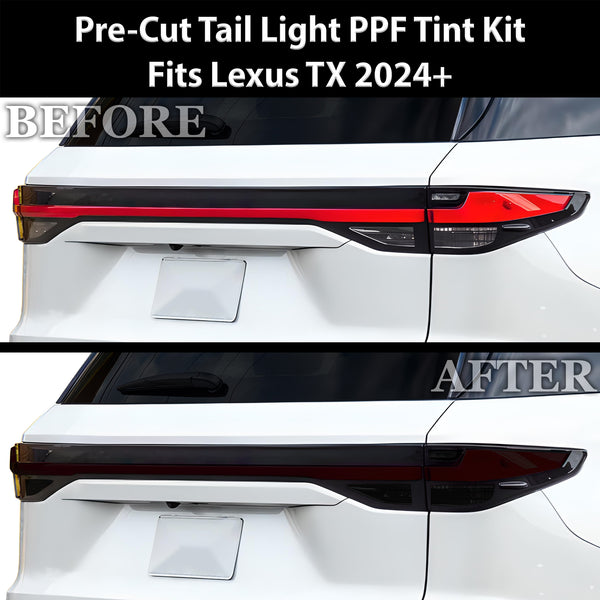 Full Headlight Taillight Precut Smoked PPF Tint Kit Film Overlay Fits Lexus TX 2024+