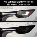 Full Headlight Taillight Precut Smoked PPF Tint Kit Film Overlay Fits Mazda Cx-90 2024-2025