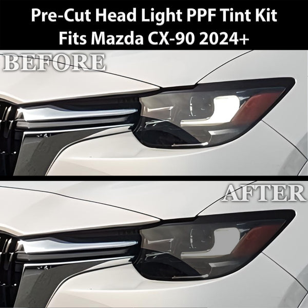 Full Headlight Taillight Precut Smoked PPF Tint Kit Film Overlay Fits Mazda Cx-90 2024-2025