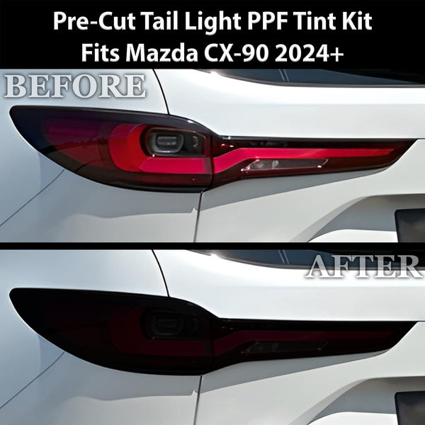 Full Headlight Taillight Precut Smoked PPF Tint Kit Film Overlay Fits Mazda Cx-90 2024-2025