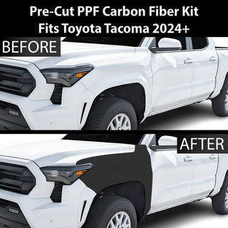 Fits Toyota Tacoma 2024+ Precut Premium Gloss Black Carbon Fiber Fender Paint Protection Film PPF Decal Film Kit