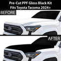 Fits Toyota Tacoma 2024+ Precut Premium Gloss Black Carbon Fiber Hood Paint Protection Film PPF Decal Film Kit Cover