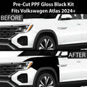 Fits Volkswagen Atlas 2024+ Precut Premium Gloss Black Carbon Fiber Fender Paint Protection Film PPF Decal Film Kit Cover