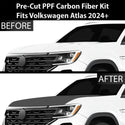 Fits Volkswagen Atlas 2024+ Precut Premium Gloss Black Carbon Fiber Hood Paint Protection Film PPF Decal Film Kit Cover