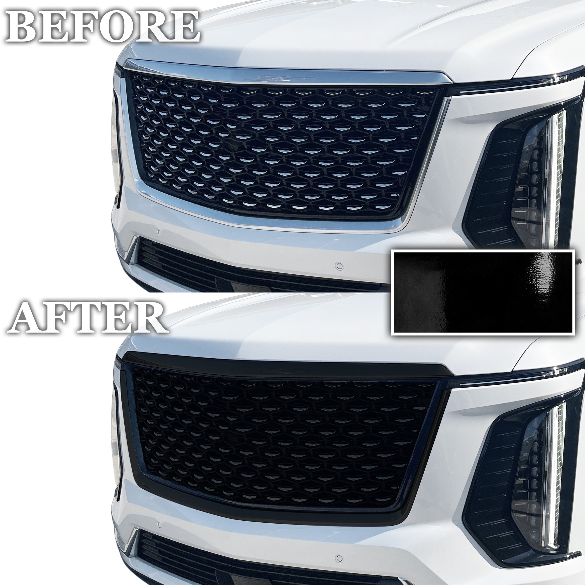 Cadillac Escalade 2021-2026 Blackout Chrome Delete Kit - Precut Gloss Black Vinyl Overlays