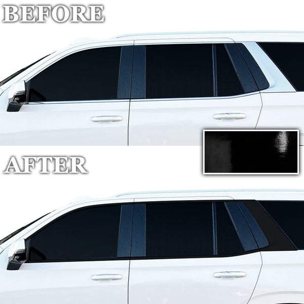 Vinyl Chrome Delete Side Window Blackout Decal Stickers Overlay Film Fits Cadillac Escalade 2021-2024