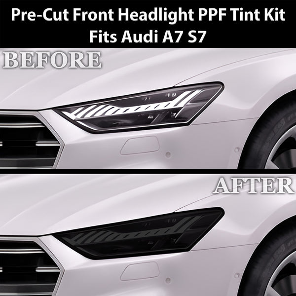 Audi S7 A7 Sportback 2019–2026 Dark Smoke Headlight & Taillight Tint Kit – Precut Vinyl Lens Overlays