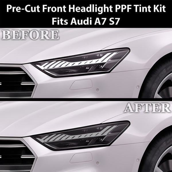 Audi S7 A7 Sportback 2019–2026 Dark Smoke Headlight & Taillight Tint Kit – Precut Vinyl Lens Overlays