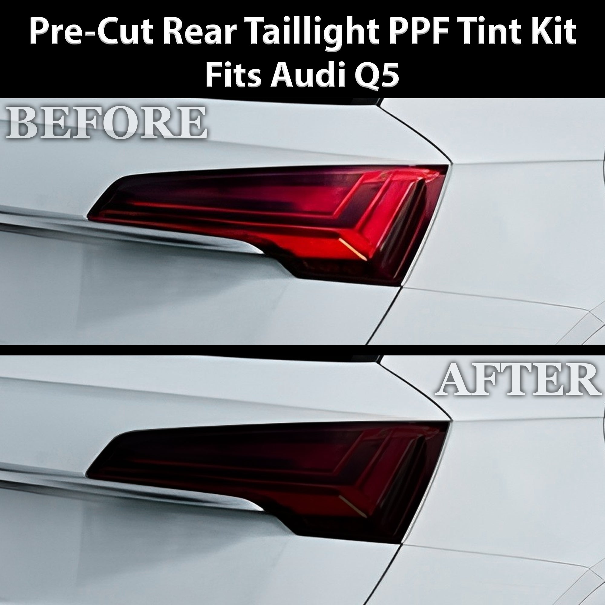 Audi Q5 2021–2025 Dark Smoke Headlight & Taillight Tint Kit – Precut Vinyl Lens Overlays