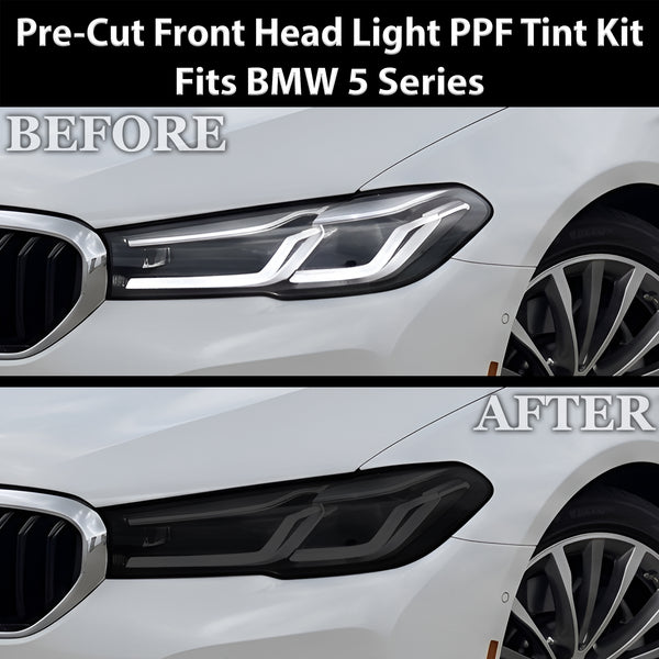 BMW 5 Series 2021–2023 Dark Smoke Headlight & Taillight Tint Kit – Precut Vinyl Lens Overlays