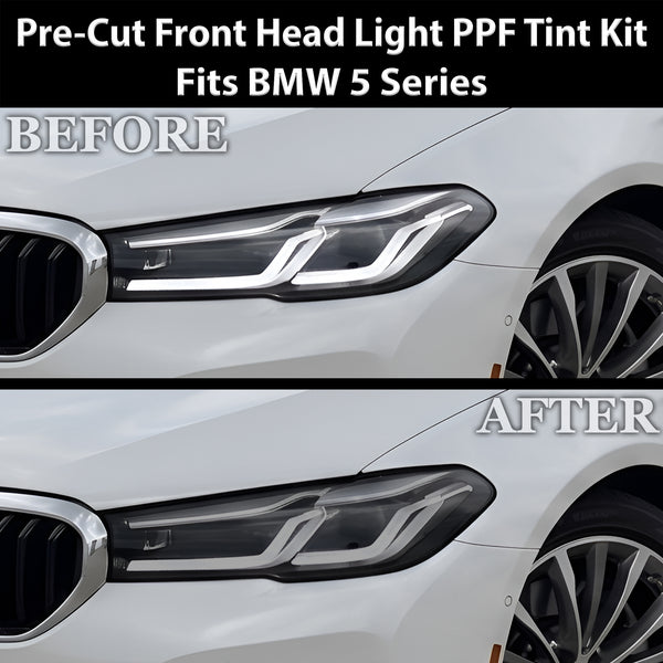 BMW 5 Series 2021–2023 Dark Smoke Headlight & Taillight Tint Kit – Precut Vinyl Lens Overlays