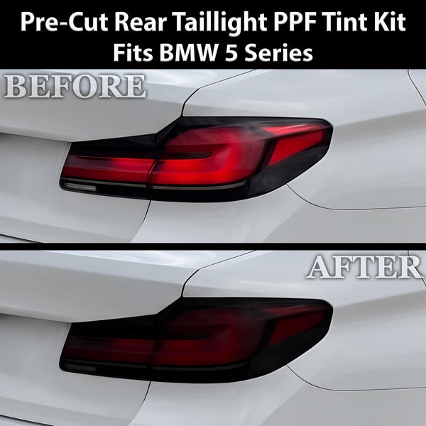 BMW 5 Series 2021–2023 Dark Smoke Headlight & Taillight Tint Kit – Precut Vinyl Lens Overlays
