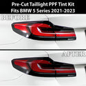 Fits BMW 5 Series 2021-2023 Full Headlight Taillight Precut Smoked PPF Tint Kit Film Overlay