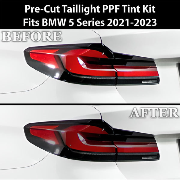 Fits BMW 5 Series 2021-2023 Full Headlight Taillight Precut Smoked PPF Tint Kit Film Overlay