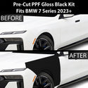 Fits BMW i7 7 Series 2023+ Precut Premium Gloss Black Carbon Fiber Fender Paint Protection Film PPF Decal Film Kit