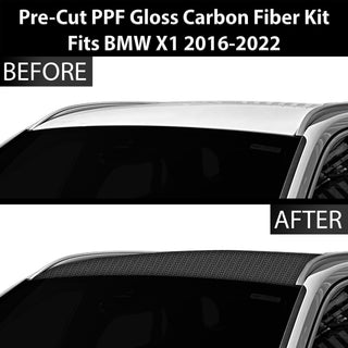 Fits BMW X1 2016-2022 Precut Premium Gloss Black Carbon Fiber Roof Paint Protection Film PPF Decal Film Kit