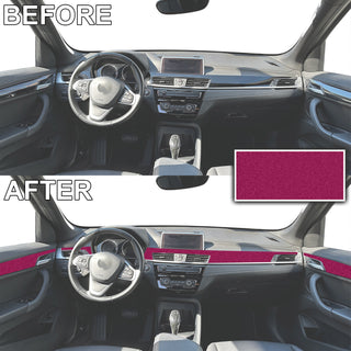 Buy pink-velvet Fits BMW X1 2020-2022 Interior Dashboard & Door Trim Vinyl Decal Stickers Cover Overlay, Carbon Fiber & Gloss Black & Suede Velvet