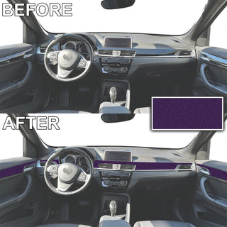 Buy purple-velvet Fits BMW X1 2020-2022 Interior Dashboard & Door Trim Vinyl Decal Stickers Cover Overlay, Carbon Fiber & Gloss Black & Suede Velvet