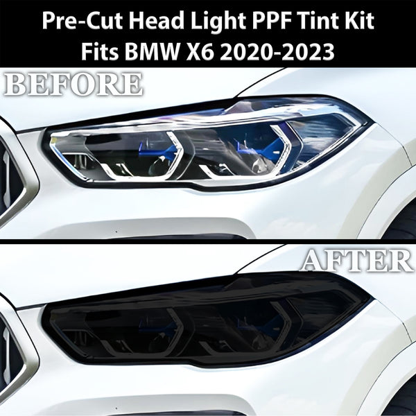 Fits BMW X6 2019-2023 Full Headlight Taillight Precut Smoked PPF Tint Kit Film Overlay