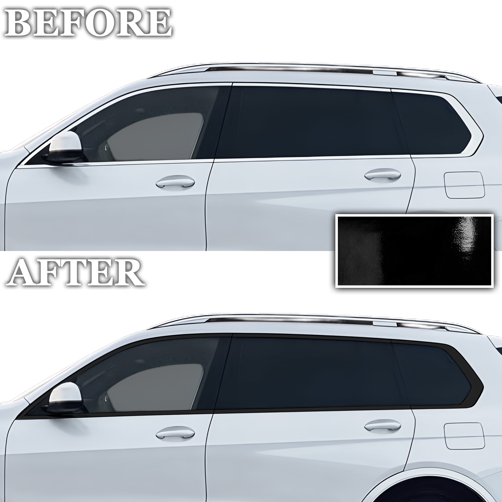 BMW X7 2019-2026 Blackout Chrome Delete Kit – Precut Gloss Black Vinyl Overlays