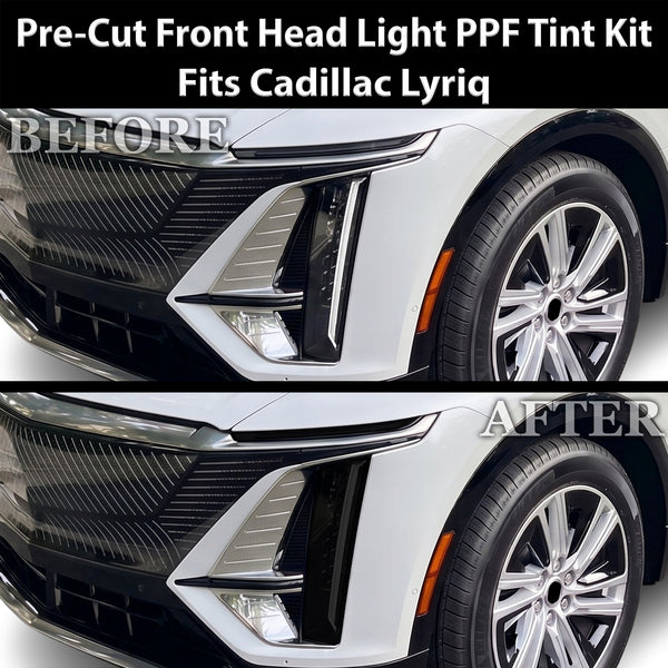 Cadillac Lyriq 2023–2026 Dark Smoke Headlight & Taillight Tint Kit – Precut Vinyl Lens Overlays