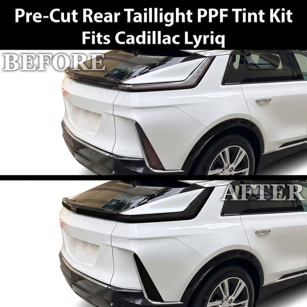 Cadillac Lyriq 2023–2026 Dark Smoke Headlight & Taillight Tint Kit – Precut Vinyl Lens Overlays