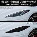 Chevrolet Corvette C8 2020–2026 Dark Smoke Headlight & Taillight Tint Kit – Precut Vinyl Lens Overlays
