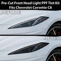 Chevrolet Corvette C8 2020–2026 Dark Smoke Headlight & Taillight Tint Kit – Precut Vinyl Lens Overlays