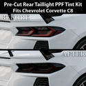 Chevrolet Corvette C8 2020–2026 Dark Smoke Headlight & Taillight Tint Kit – Precut Vinyl Lens Overlays