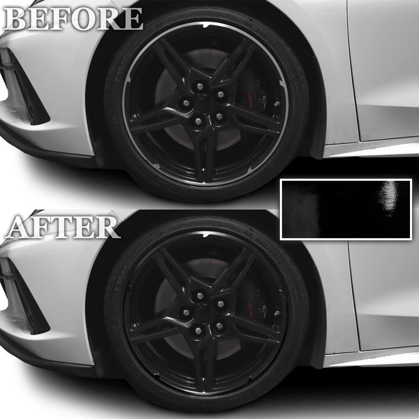 Vinyl Chrome Delete Wheel Rim Trim Blackout Decal Stickers Overlay Film Fits Chevy Corvette C8 2020-2024