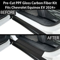 Fits Chevrolet Equinox EV 2024+ Precut Door Sill Premium Paint Protection Film PPF Decal Film Kit, Gloss Black Carbon Fiber