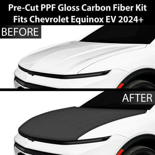 Fits Chevrolet Equinox EV 2024+ Precut Premium Gloss Black Carbon Fiber Hood Paint Protection Film PPF Decal Film Kit