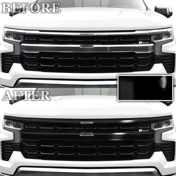 Vinyl Chrome Delete Front Grille Blackout Decal Stickers Overlay Film Fits Chevy Silverado 1500 2022-2024