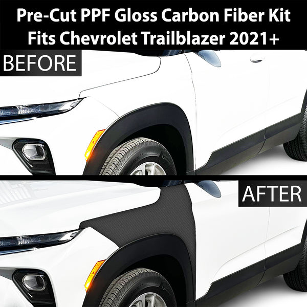 Fits Chevrolet Trailblazer 2021-2025 Precut Premium Gloss Black Carbon Fiber Fender Paint Protection Film PPF Decal Film Kit