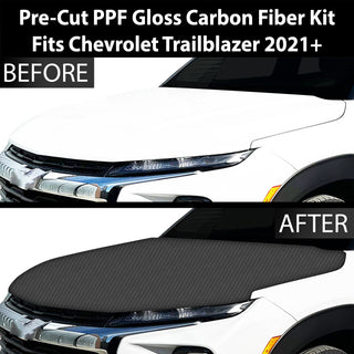 Fits Chevrolet Trailblazer 2021-2025 Precut Premium Gloss Black Carbon Fiber Hood Paint Protection Film PPF Decal Film Kit