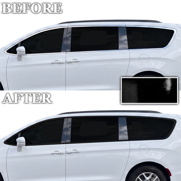 Chrysler Pacifica 2017-2026 Blackout Chrome Delete Kit – Precut Gloss Black Vinyl Overlays
