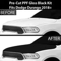 Fits Dodge Durango 2018+ Precut Premium Gloss Black Carbon Fiber Hood Paint Protection Film PPF Decal Film Kit