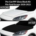 Fits Ford Escape 2020-2022 Precut Premium Gloss Black Carbon Fiber Hood Paint Protection Film PPF Decal Film Kit