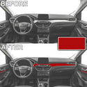 Fits Ford Escape 2020-2025 Interior Dashboard & Door Trim Vinyl Decal Stickers Cover Overlay, Carbon Fiber & Gloss Black & Suede Velvet