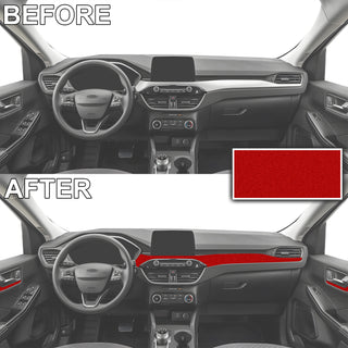 Buy red-velvet Fits Ford Escape 2020-2025 Interior Dashboard & Door Trim Vinyl Decal Stickers Cover Overlay, Carbon Fiber & Gloss Black & Suede Velvet