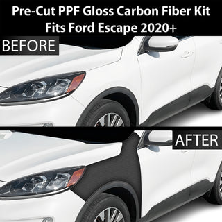 Fits Ford Escape 2020+ Precut Premium Gloss Black Carbon Fiber Fender Paint Protection Film PPF Decal Film Kit