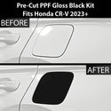 Fits Honda CR-V 2023+ Precut Fuel Door Premium Paint Protection Film PPF Decal Film Kit Gas Cap Cover, Gloss Black Carbon Fiber