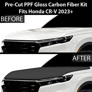 Fits Honda CR-V 2023+ Precut Premium Gloss Black Carbon Fiber Hood Paint Protection Film PPF Decal Film Kit