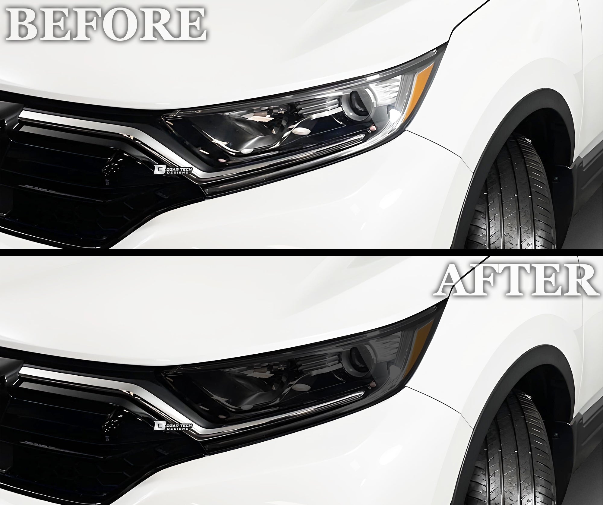 Full Headlight Taillight Precut Smoked PPF Tint Kit Film Overlay Fits Honda CR - V 2020 - 2022 - Bogar Tech Designs