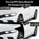 Fits Honda Civic 2022+ Precut Premium Gloss Black Carbon Fiber Fender Paint Protection Film PPF Decal Film Kit Cover