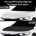 Fits Honda Civic 2022+ Precut Premium Gloss Black Carbon Fiber Hood Paint Protection Film PPF Decal Film Kit Cover