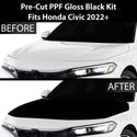 Fits Honda Civic 2022+ Precut Premium Gloss Black Carbon Fiber Hood Paint Protection Film PPF Decal Film Kit Cover