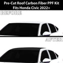 Fits Honda Civic 2022+ Precut Premium Gloss Black Carbon Fiber Roof Paint Protection Film PPF Decal Film Kit Cover